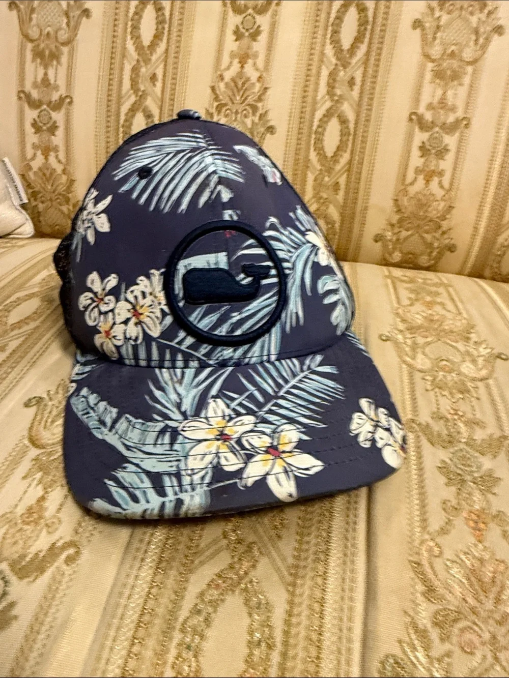 Vineyard vines Navy Floral Mesh Trucker Hat
